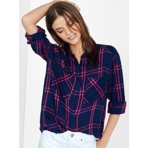 Express Boyfriend Flannel Button Down
